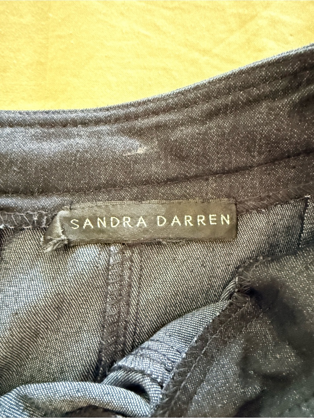 Sandra Darren Dark Denim Sleeveless Midi Dress - Picture 3 of 4